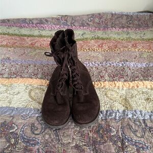 Brown Suede la Canadienne Carolina Ankle Boots 9.5